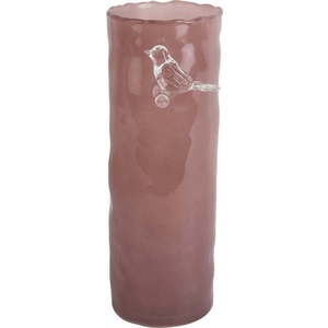 Růžová skleněná váza (výška 27 cm) Bird On Branch – PT LIVING obraz