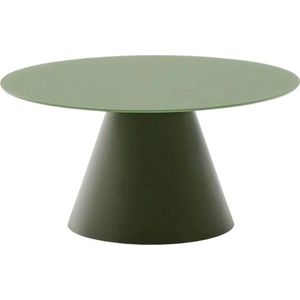 Zelený kulatý konferenční stolek se skleněnou deskou ø 80 cm Wilshire – Kave Home obraz