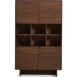 Tmavě hnědá skříňka v dekoru ořechu 100x163x40 cm Norlen – Kave Home obraz