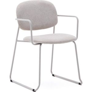 Béžová kovová jídelní židle s područkami Meli – Kave Home obraz