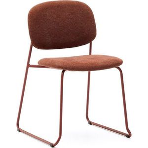 Kovová stohovatelná jídelní židle v terakotové barvě Meli – Kave Home obraz