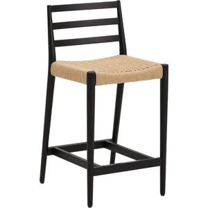 Černá/v přírodní barvě barová židle z dubového dřeva (výška sedáku 65 cm) Analy – Kave Home obraz