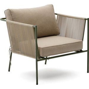 Zelené/béžové kovové zahradní křeslo Zivia – Kave Home obraz