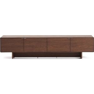 Tmavě hnědý TV stolek v dekoru ořechu 200x46x40 cm Norlen – Kave Home obraz