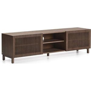 Tmavě hnědý TV stolek v dekoru ořechu 180x49, 5x42, 5 cm Beyla – Kave Home obraz