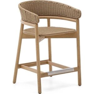 Dřevěná zahradní barová židle v přírodní barvě Arinella – Kave Home obraz