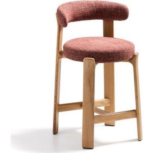 Barová židle z jasanového dřeva v terakotové barvě/ve světle přírodní barvě (výška sedáku 65 cm) Granite – Kave Home obraz