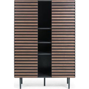 Černá/v přírodní barvě skříňka v dekoru ořechu 105x155x40 cm Kesia – Kave Home obraz