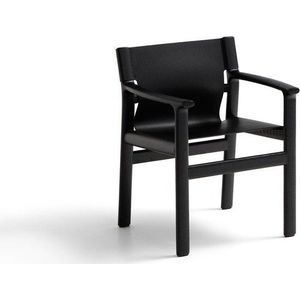 Černá jídelní židle s područkami z jasanového dřeva Jan – Kave Home obraz