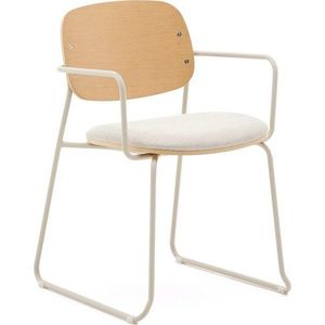 Béžová/v přírodní barvě kovová jídelní židle s područkami Meli – Kave Home obraz