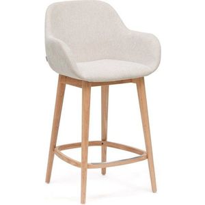 Béžová čalouněná barová židle s područkami (výška sedáku 66 cm) Konna – Kave Home obraz