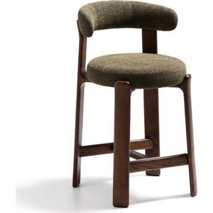 Zelená/v tmavě přírodní barvě barová židle z jasanového dřeva (výška sedáku 65 cm) Granite – Kave Home obraz