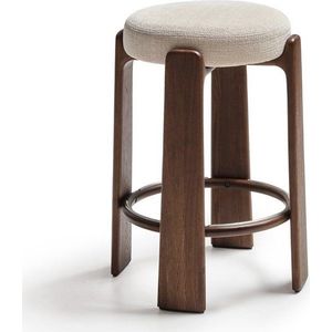 Béžová/v tmavě přírodní barvě barová stolička z jasanového dřeva (výška sedáku 75 cm) Granite – Kave Home obraz