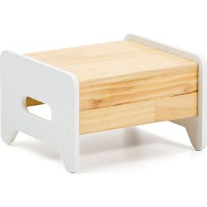 Bílý/v přírodní barvě stupínek z borovicového dřeva Cecilia – Kave Home obraz