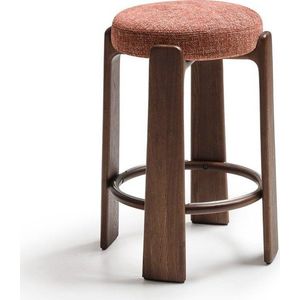 Barová stolička z jasanového dřeva v terakotové barvě/v tmavě přírodní barvě (výška sedáku 75 cm) Granite – Kave Home obraz