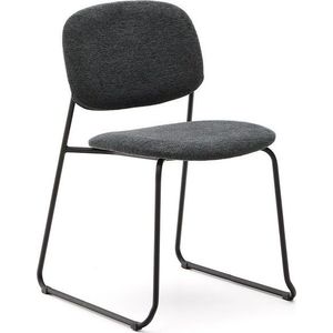 Tmavě šedá kovová stohovatelná jídelní židle Meli – Kave Home obraz