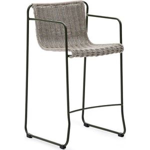 Šedozelená kovová zahradní barová židle Maurina – Kave Home obraz