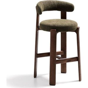 Zelená/v tmavě přírodní barvě barová židle z jasanového dřeva (výška sedáku 75 cm) Granite – Kave Home obraz