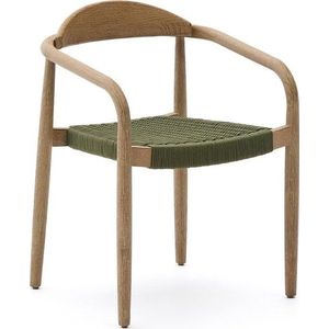 Zelené/v přírodní barvě dřevěné jídelní křeslo Nina – Kave Home obraz