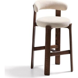 Béžová/v tmavě přírodní barvě barová židle z jasanového dřeva (výška sedáku 75 cm) Granite – Kave Home obraz