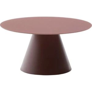 Kulatý konferenční stolek se skleněnou deskou v terakotové barvě ø 80 cm Wilshire – Kave Home obraz