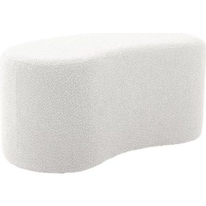 Bílý taburet z textilie bouclé Ada – Leitmotiv obraz