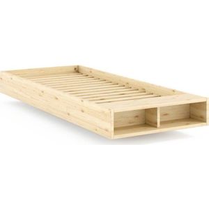 Jednolůžková postel z borovicového dřeva bez čela s roštem 90x200 cm v přírodní barvě Merge – Karup obraz