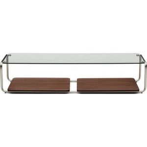 Tmavě hnědý konferenční stolek se skleněnou deskou 60x140 cm Tarsel – Kave Home obraz