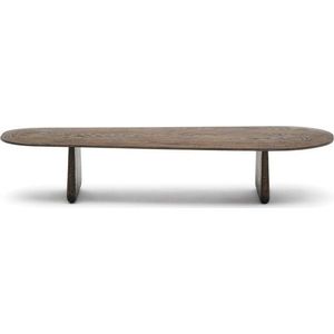 Tmavě hnědý konferenční stolek z dubového dřeva 64x146 cm Pirita – Kave Home obraz