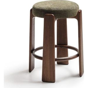 Zelená/v tmavě přírodní barvě barová stolička z jasanového dřeva (výška sedáku 65 cm) Granite – Kave Home obraz