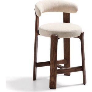 Béžová/v tmavě přírodní barvě barová židle z jasanového dřeva (výška sedáku 65 cm) Granite – Kave Home obraz