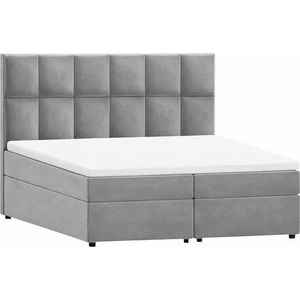 Světle šedá boxspring postel s úložným prostorem 140x200 cm Flip – Ropez obraz
