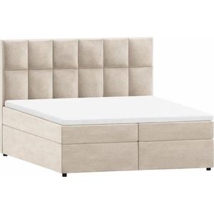 Béžová boxspring postel s úložným prostorem 140x200 cm Flip – Ropez obraz