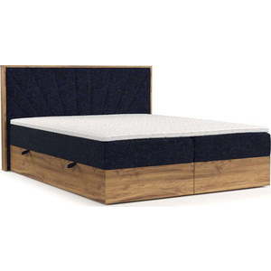 Boxspring postel s úložným prostorem v tmavě modro-přírodní barvě 140x200 cm Asahi – Maison de Rêve obraz
