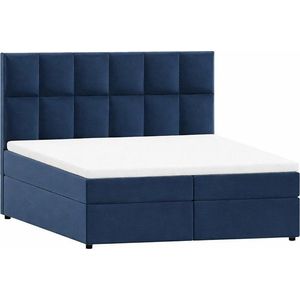Tmavě modrá boxspring postel s úložným prostorem 160x200 cm Flip – Ropez obraz