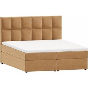Okrově žlutá boxspring postel s úložným prostorem 160x200 cm Flip – Ropez obraz