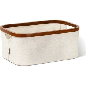 Krémový látkový úložný box 38x26x16 cm Bamboo/Linen – Bigso obraz