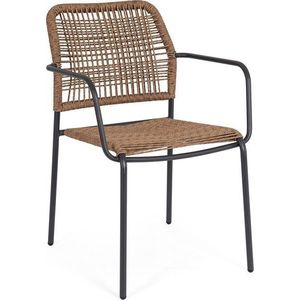 Tmavě šedá/v přírodní barvě kovová zahradní židle Jable – Bizzotto obraz