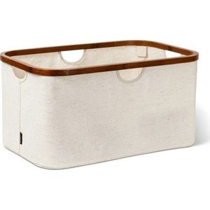 Krémový látkový koš na prádlo skládací Bamboo/Linen – Bigso obraz