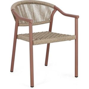 Červená/v přírodní barvě kovová zahradní židle Canarias – Bizzotto obraz