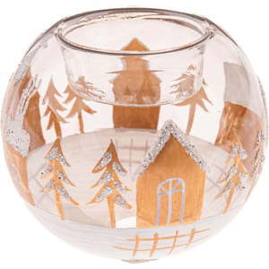 Skleněný svícen s vánočním motivem Snowy Land – Dakls obraz