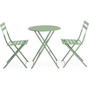 Šalvějově zelený ocelový zahradní jídelní set pro 2 Austin – Bizzotto obraz