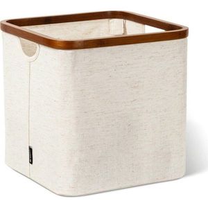 Krémový látkový úložný box 30x30x30 cm Bamboo/Linen Cube – Bigso obraz