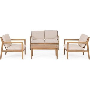 Zahradní lounge set z masivu akácie v přírodní barvě pro 4 Danubio – Bizzotto obraz