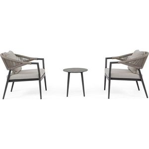 Khaki/taupe hliníkový zahradní lounge set pro 2 Millor – Bizzotto obraz