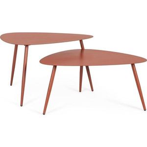 Ocelové zahradní konferenční stolky v sadě 2 ks 73, 5x77, 5 cm Yvonne – Bizzotto obraz