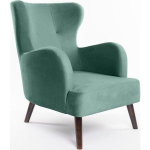 Sametové křeslo ušák v mentolové barvě Noemye – Bonami Selection obraz