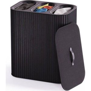 Černý bambusový koš na prádlo 3x30 l Tota Trio Luxe – Joseph Joseph obraz