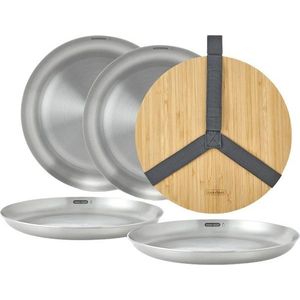 Nerezové talíře v sadě 4 ks ve stříbrné barvě ø 25, 5 cm – Black + Blum obraz