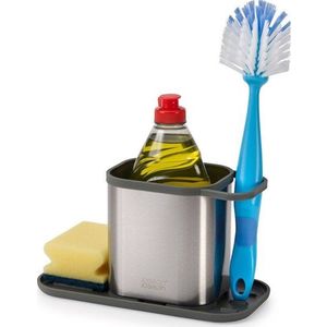 Kovový stojan na mycí prostředky v leskle stříbrné barvě Duo Steel – Joseph Joseph obraz